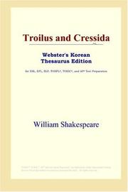 Cover of: Troilus and Cressida (Webster's Korean Thesaurus Edition) by William Shakespeare