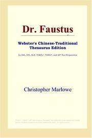 Cover of: Dr. Faustus (Webster's Chinese-Traditional Thesaurus Edition) by Christopher Marlowe
