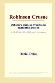Cover of: Robinson Crusoe (Webster's Chinese-Traditional Thesaurus Edition) by Daniel Defoe