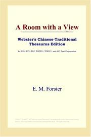 Cover of: A Room with a View (Webster's Chinese-Traditional Thesaurus Edition) by Edward Morgan Forster