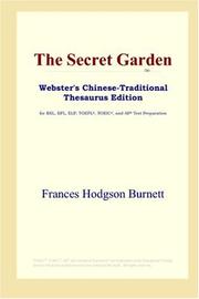Cover of: The Secret Garden (Webster's Chinese-Traditional Thesaurus Edition) by Frances Hodgson Burnett
