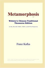 Cover of: Metamorphosis (Webster's Chinese-Traditional Thesaurus Edition) by Franz Kafka