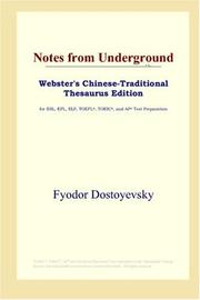 Cover of: Notes from Underground (Webster's Chinese-Traditional Thesaurus Edition) by Фёдор Михайлович Достоевский