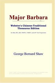 Cover of: Major Barbara (Webster's Chinese-Traditional Thesaurus Edition) by George Bernard Shaw