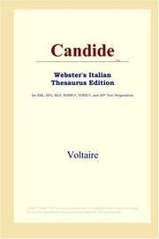 Cover of: Candide (Webster's Italian Thesaurus Edition) by Voltaire