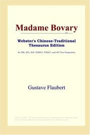 Cover of: Madame Bovary (Webster's Chinese-Traditional Thesaurus Edition) by Gustave Flaubert