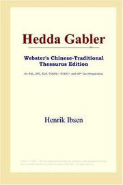 Cover of: Hedda Gabler (Webster's Chinese-Traditional Thesaurus Edition) by Henrik Ibsen