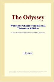 Cover of: The Odyssey (Webster's Chinese-Traditional Thesaurus Edition) by Όμηρος (Homer)