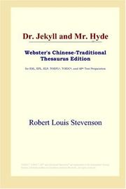 Cover of: Dr. Jekyll and Mr. Hyde (Webster's Chinese-Traditional Thesaurus Edition) by Robert Louis Stevenson