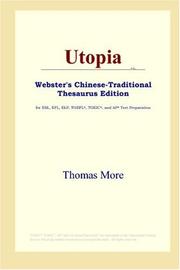 Cover of: Utopia (Webster's Chinese-Traditional Thesaurus Edition) by Thomas More, Thomas More