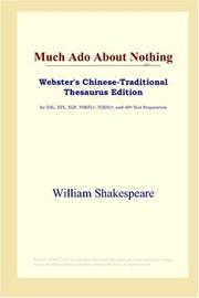 Cover of: Much Ado About Nothing (Webster's Chinese-Traditional Thesaurus Edition) by William Shakespeare