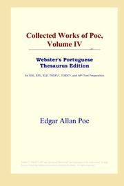 Cover of: Collected Works of Poe, Volume IV (Webster's Portuguese Thesaurus Edition) by Edgar Allan Poe