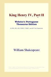 Cover of: King Henry IV, Part II (Webster's Portuguese Thesaurus Edition) by William Shakespeare