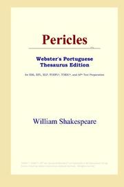Cover of: Pericles (Webster's Portuguese Thesaurus Edition) by William Shakespeare