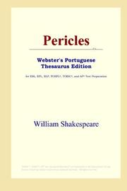 Cover of: Pericles (Webster's Portuguese Thesaurus Edition) by William Shakespeare, William Shakespeare