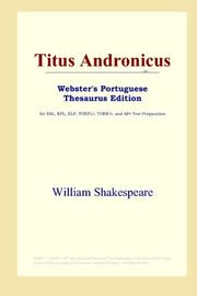 Cover of: Titus Andronicus (Webster's Portuguese Thesaurus Edition) by William Shakespeare
