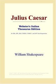 Cover of: Julius Caesar (Webster's Italian Thesaurus Edition) by William Shakespeare