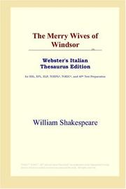 Cover of: The Merry Wives of Windsor (Webster's Italian Thesaurus Edition) by William Shakespeare
