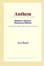 Cover of: Anthem (Webster's Korean Thesaurus Edition) by Ayn Rand