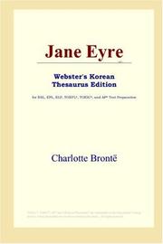 Cover of: Jane Eyre (Webster's Korean Thesaurus Edition) by Charlotte Brontë