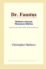 Cover of: Dr. Faustus (Webster's Korean Thesaurus Edition) by Christopher Marlowe