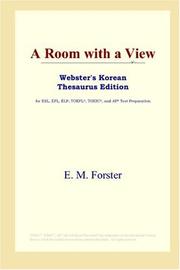 Cover of: A Room with a View (Webster's Korean Thesaurus Edition) by Edward Morgan Forster