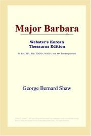 Cover of: Major Barbara (Webster's Korean Thesaurus Edition) by George Bernard Shaw