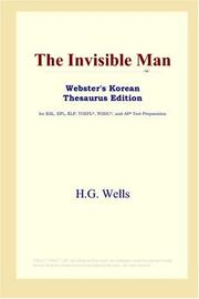 Cover of: The Invisible Man (Webster's Korean Thesaurus Edition) by H. G. Wells