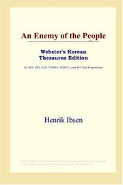Cover of: An Enemy of the People (Webster's Korean Thesaurus Edition) by Henrik Ibsen