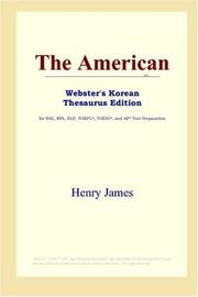 Cover of: The American (Webster's Korean Thesaurus Edition) by Henry James