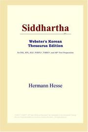 Cover of: Siddhartha (Webster's Korean Thesaurus Edition) by Hermann Hesse