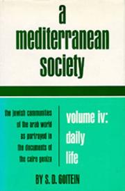 Cover of: A Mediterranean Society: The Jewish Communities of the Arab World as Portrayed in the Documents of the Cairo Geniza, Vol. IV by S. D. Goitein