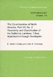 Cover of: The Cerambycidae of North America, Part VII, No. 2 by E. Gorton Linsley, John A. Chemsak