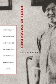 Cover of: Public Passions by Eugenia Lean