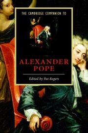 Cover of: The Cambridge Companion to Alexander Pope (Cambridge Companions to Literature) by Pat Rogers