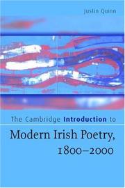 Cover of: The Cambridge Introduction to Modern Irish Poetry, 1800-2000 (Cambridge Introductions to Literature)
