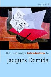 Cover of: The Cambridge Introduction to Jacques Derrida (Cambridge Introductions to Literature)