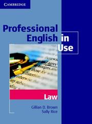 Professional English in use by Gillian D. Brown, Sally Rice