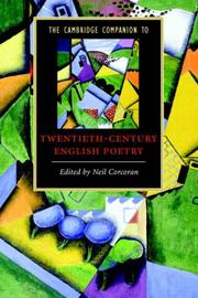 Cover of: The Cambridge Companion to Twentieth-Century English Poetry (Cambridge Companions to Literature) by Neil Corcoran