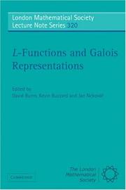 Cover of: L-Functions and Galois Representations (London Mathematical Society Lecture Note Series)