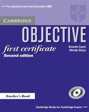 Cover of: Objective First Certificate Teacher's Book