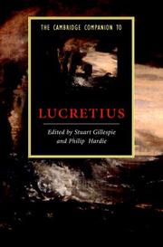 Cover of: The Cambridge Companion to Lucretius (Cambridge Companions to Literature) by 
