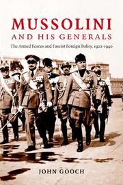 Cover of: Mussolini and his Generals by John Gooch
