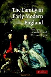 Cover of: The Family in Early Modern England | 