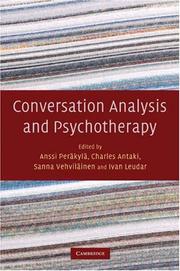 Cover of: Conversation Analysis and Psychotherapy