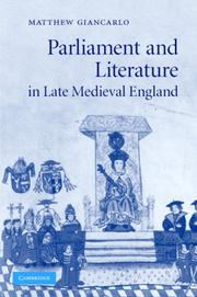 Cover of: Parliament and Literature in Late Medieval England by Matthew Giancarlo