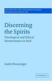 Cover of: Discerning the Spirits by André Munzinger