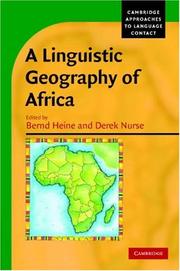 Cover of: A Linguistic Geography of Africa (Cambridge Approaches to Language Contact)
