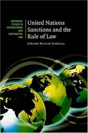 Cover of: United Nations Sanctions and the Rule of Law (Cambridge Studies in International and Comparative Law)