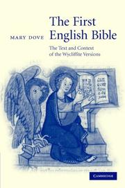 Cover of: The First English Bible: The Text and Context of the Wycliffite Versions (Cambridge Studies in Medieval Literature)